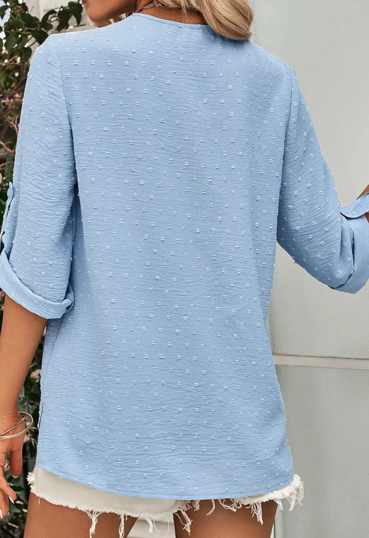 Blue Swiss Dot Blouse