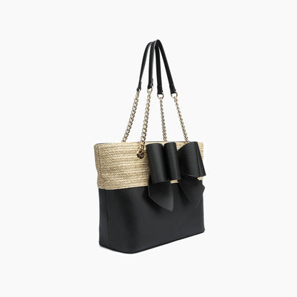 Straw Bow-Tie Tote