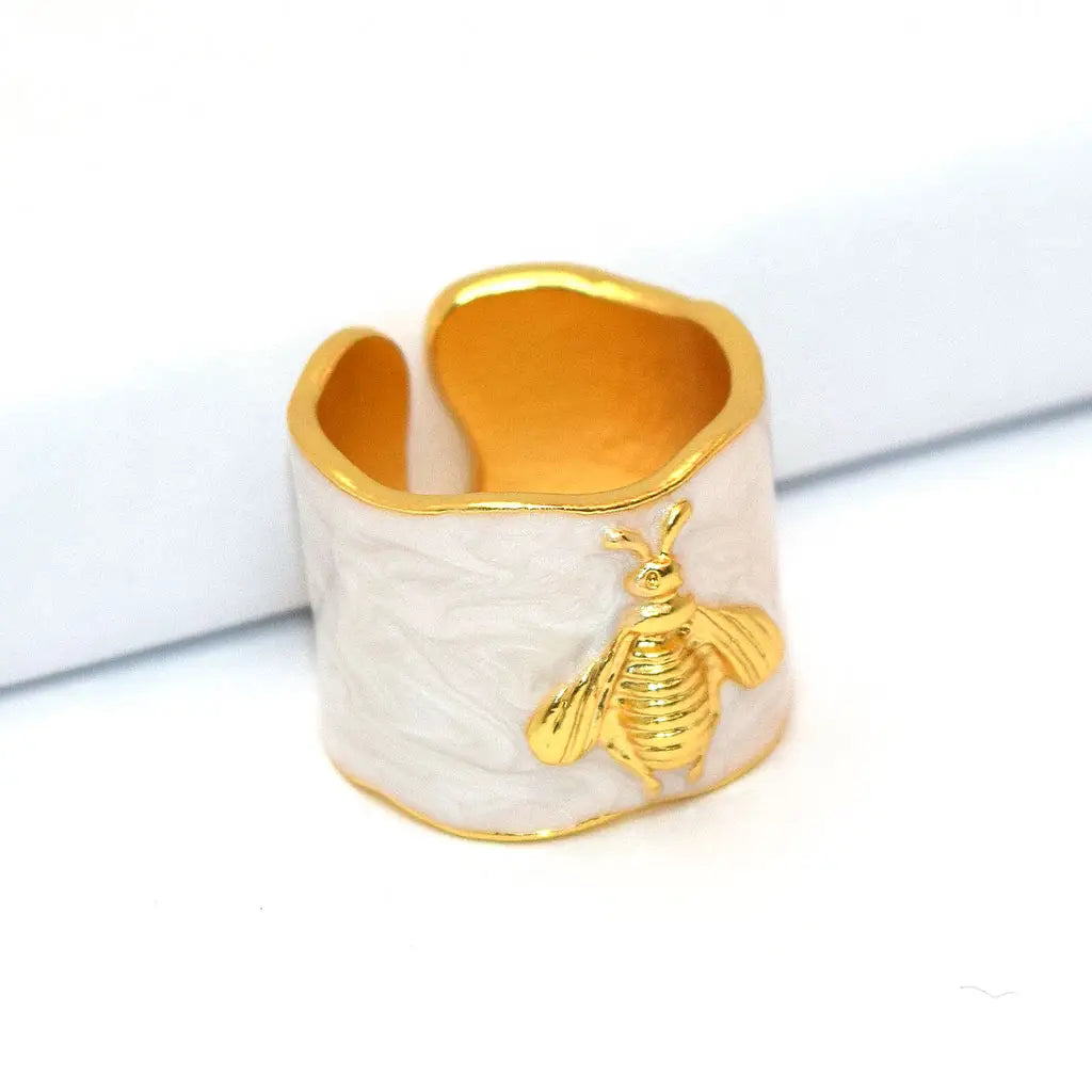 Bumble-Bee Enamel Accented Ring