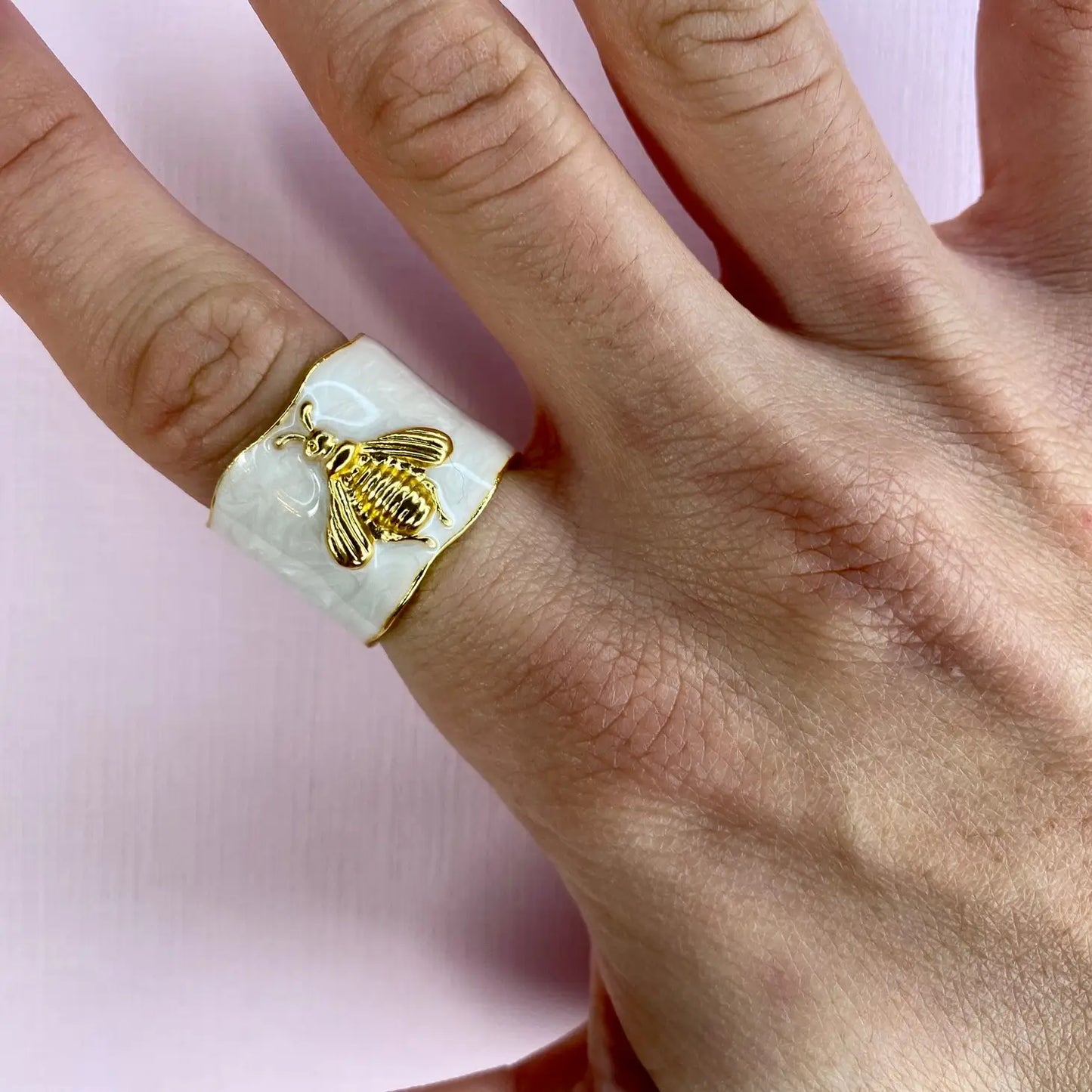 Bumble-Bee Enamel Accented Ring