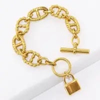 Lou's Link Bracelet with Lock Charm