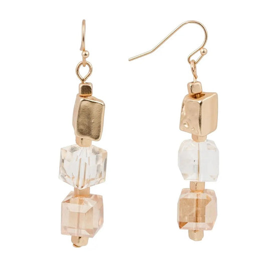 Bella's Bead & Stone Dangle Earrings