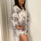 Gray Tie-Dye Shorts Set