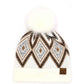 Diamond Geometric Pom Pom Hats